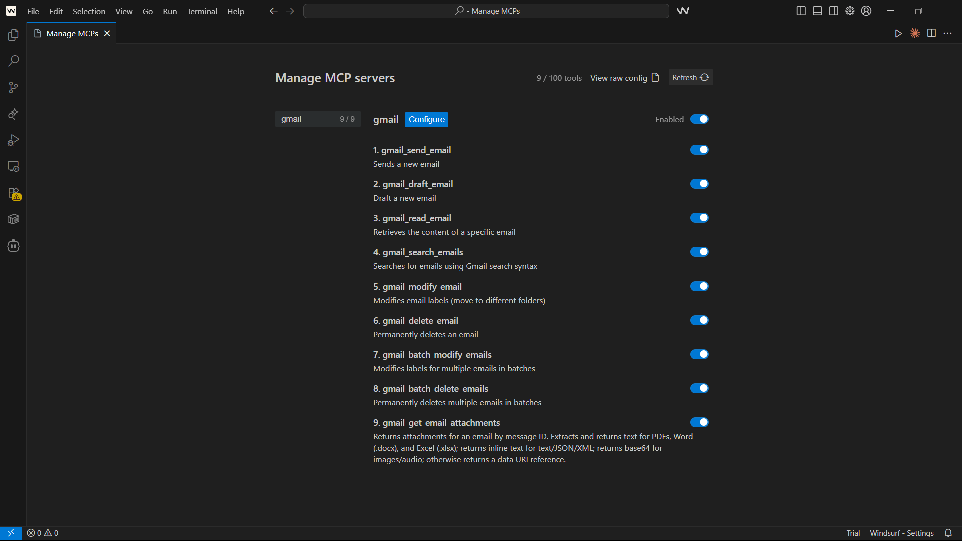MCP Configuration in Windsurf