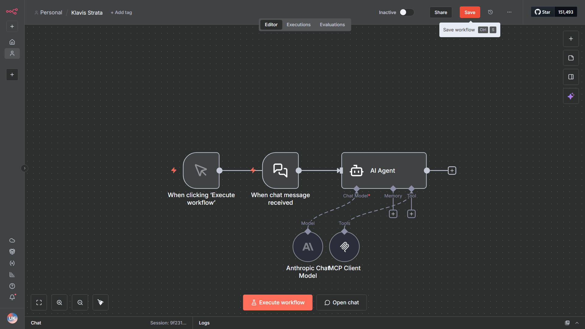 Strata connected to n8n workflow