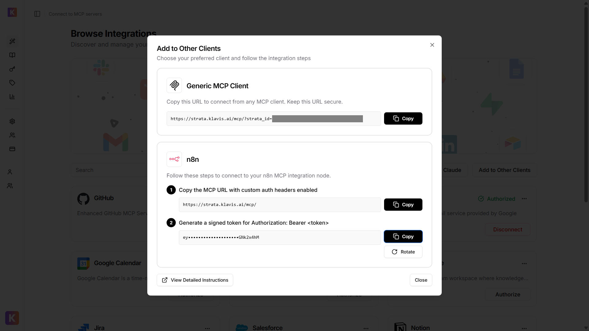 Copy Strata Server URL