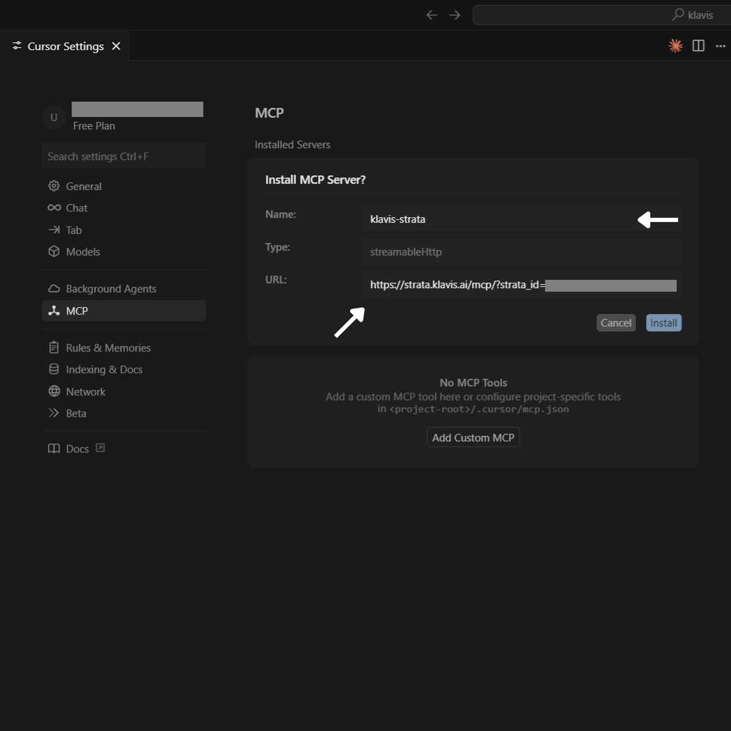 Install Strata in Cursor