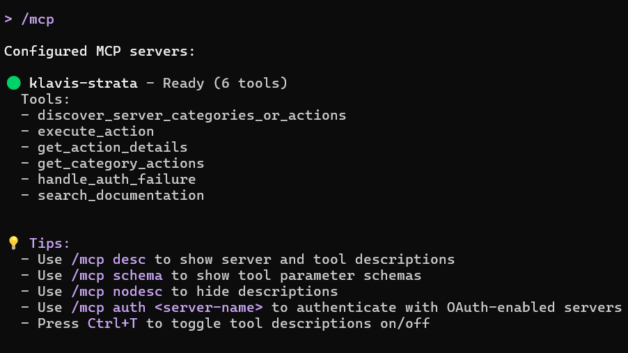 Strata Tools Loading in Gemini CLI