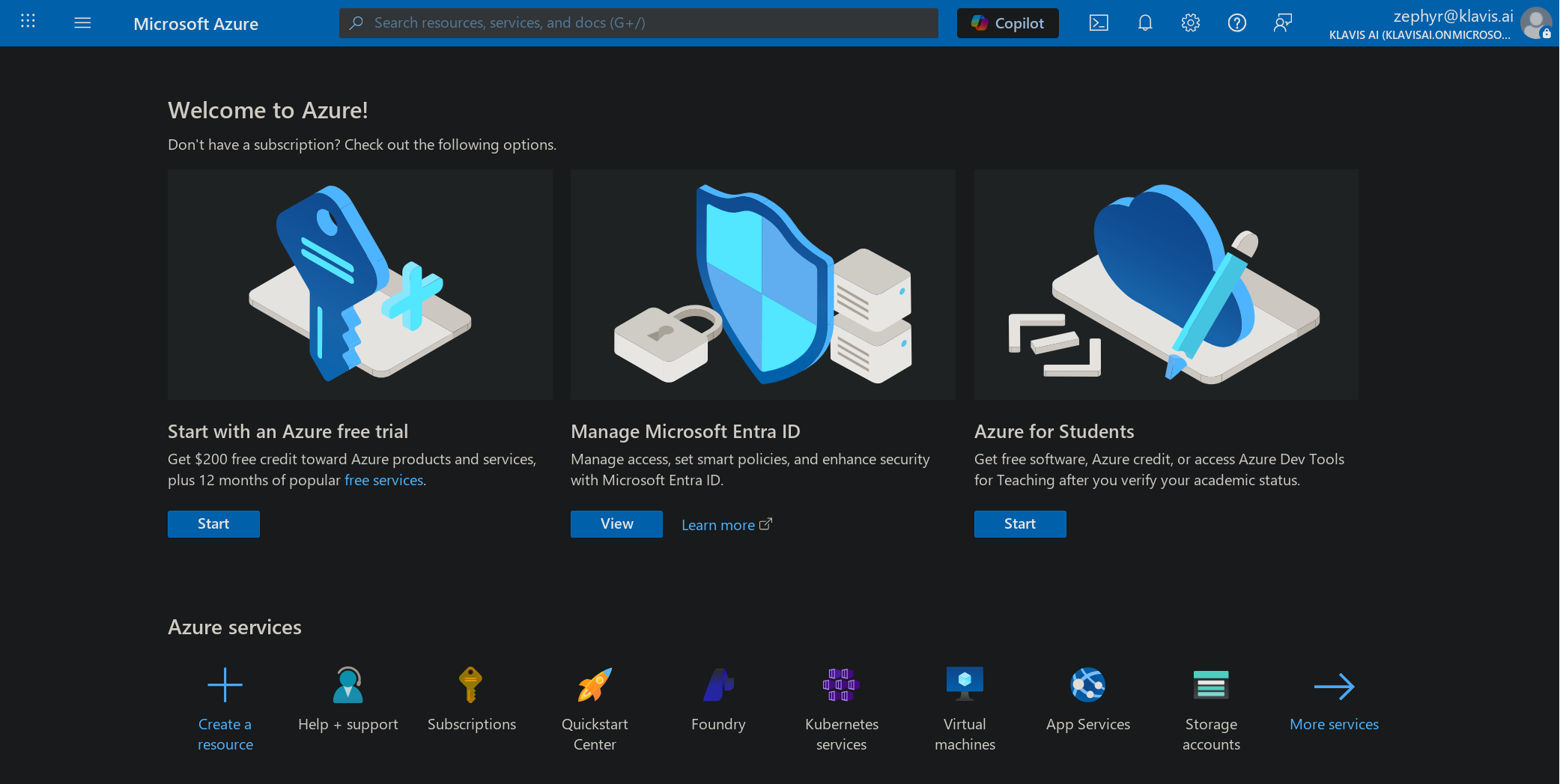 Azure Portal Home