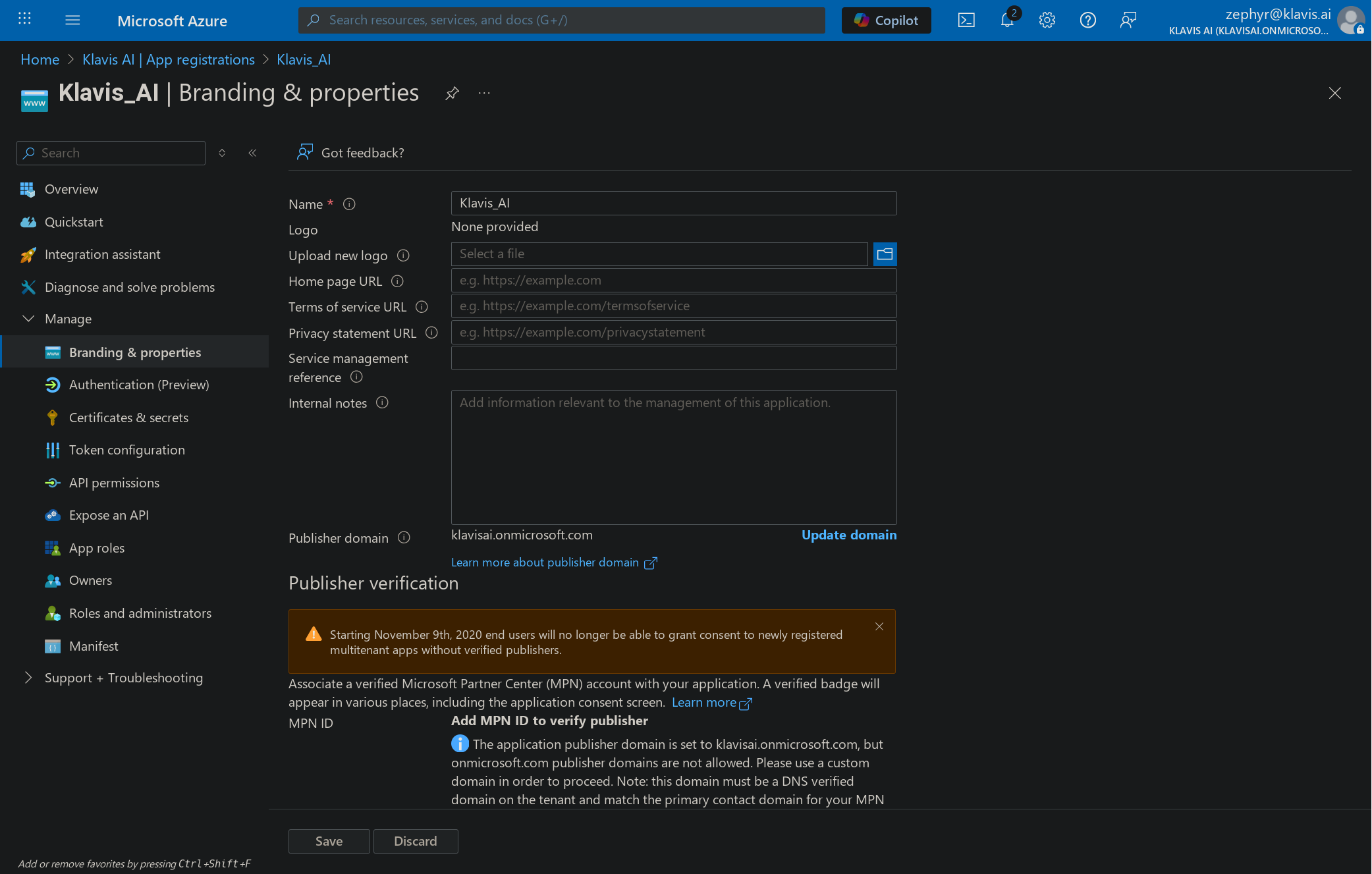 Branding & Properties