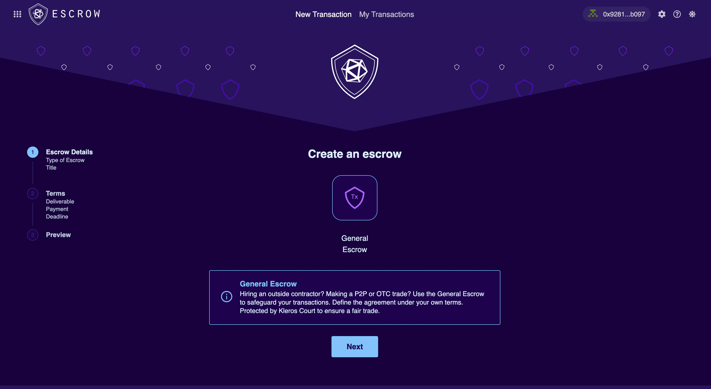 Kleros Escrow Interface