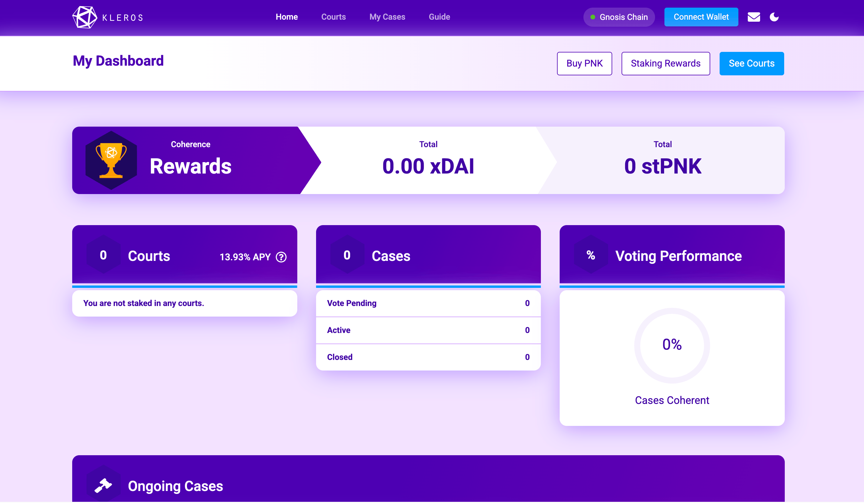 Court V1 interface, screenshot to be added