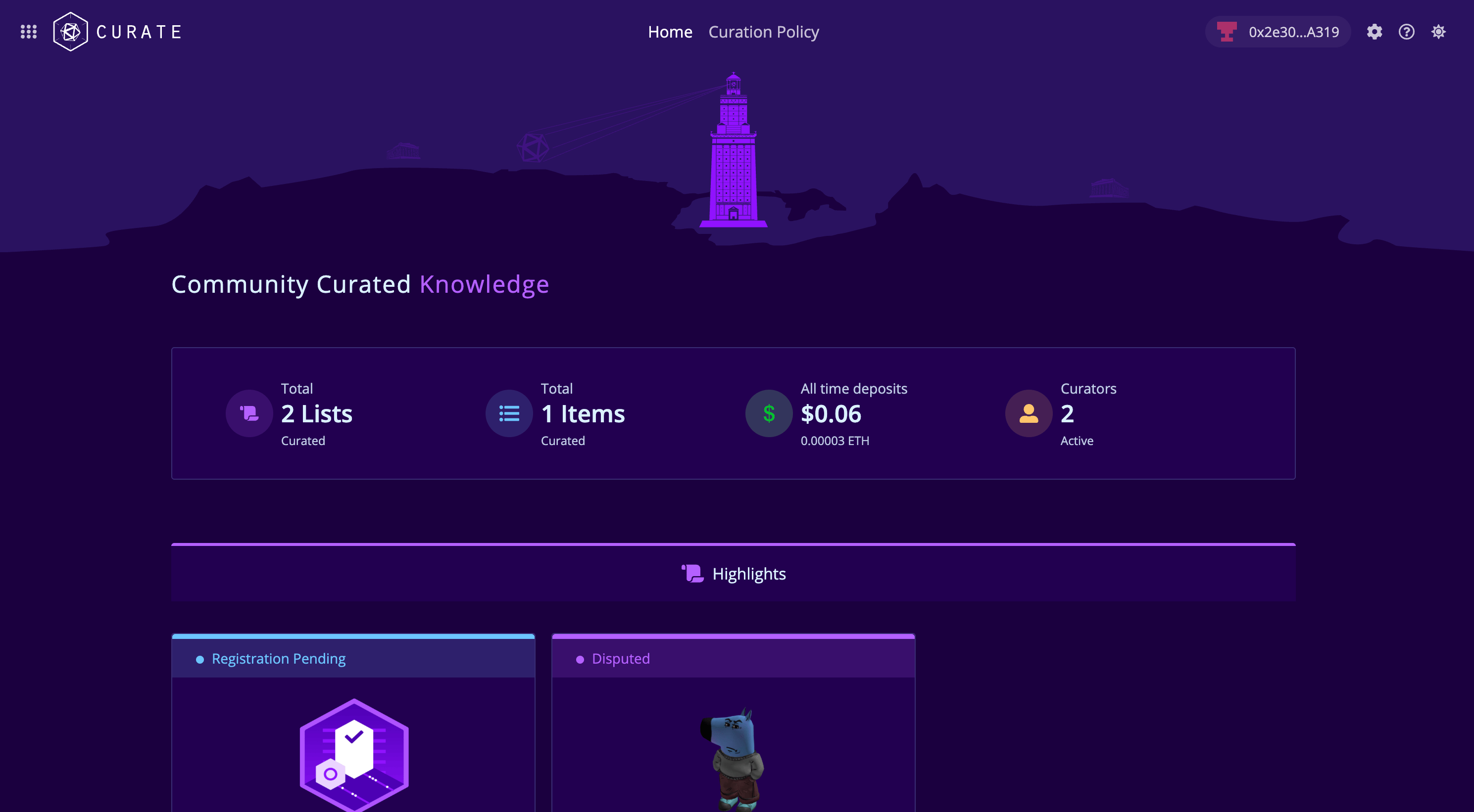 Kleros Curate Interface