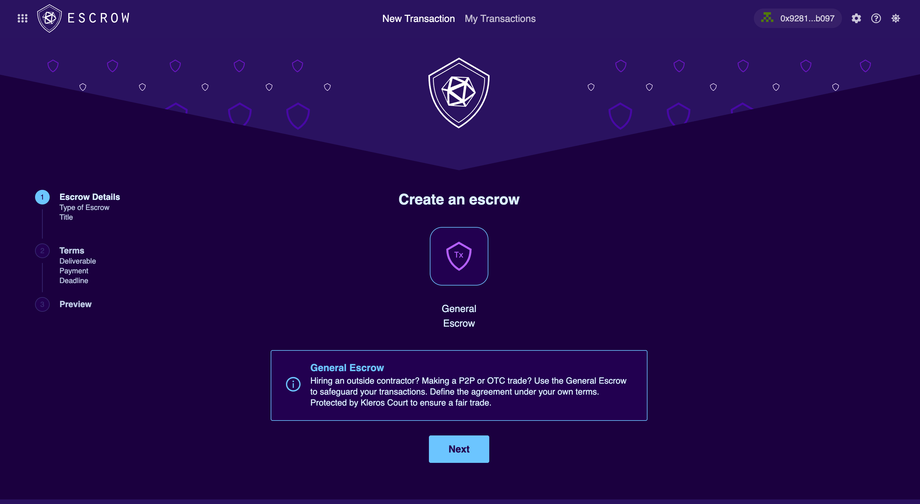 Kleros Escrow Interface