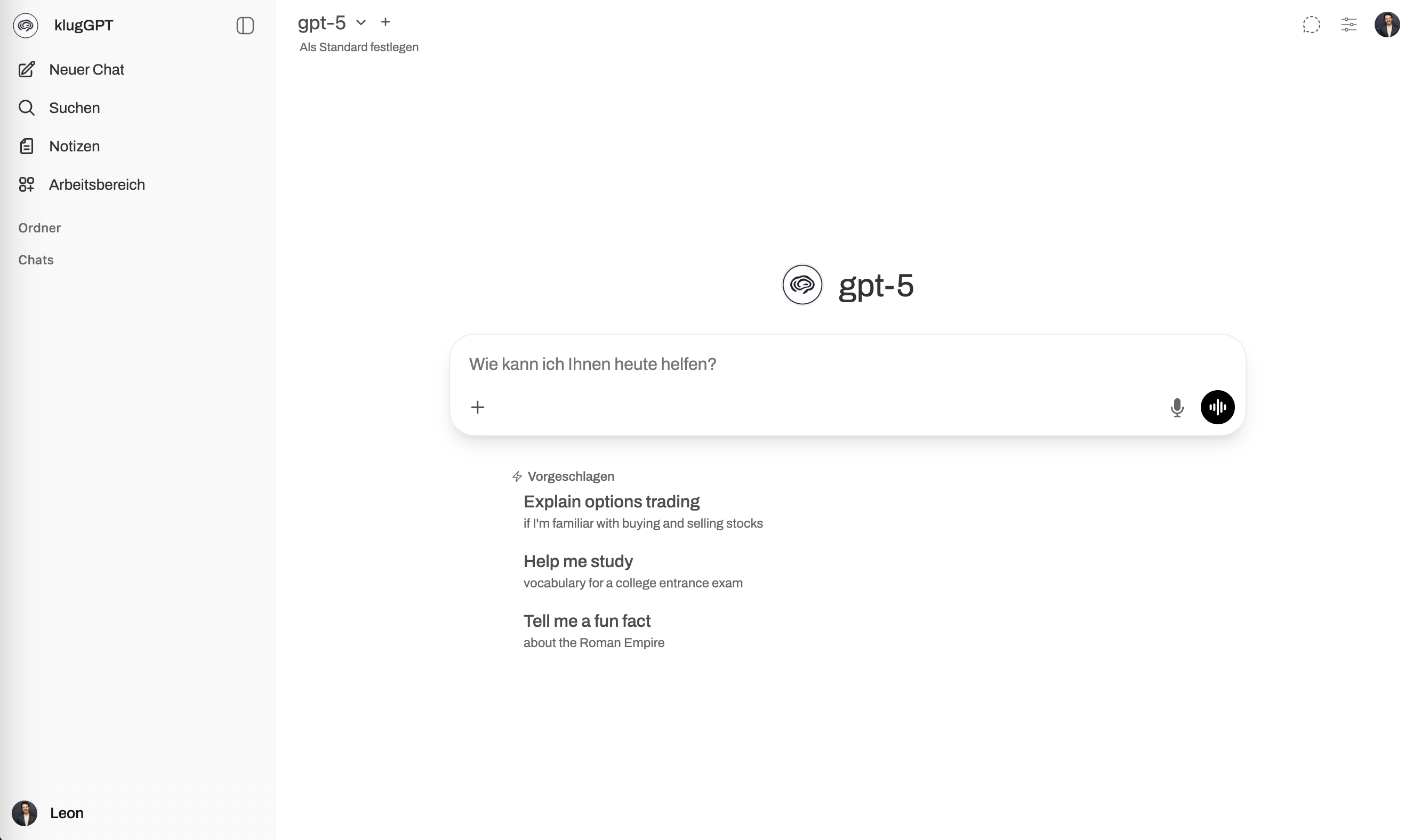 KI Chat Interface - myCompanyGPT