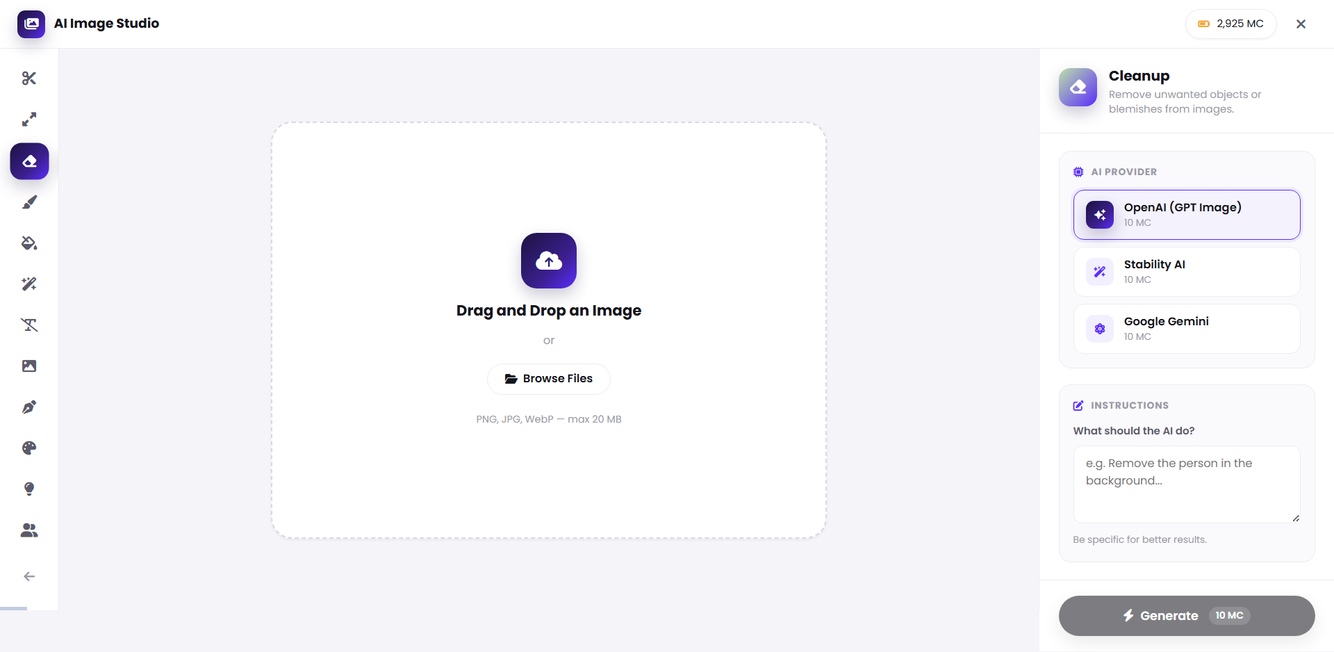 Cleanup interface