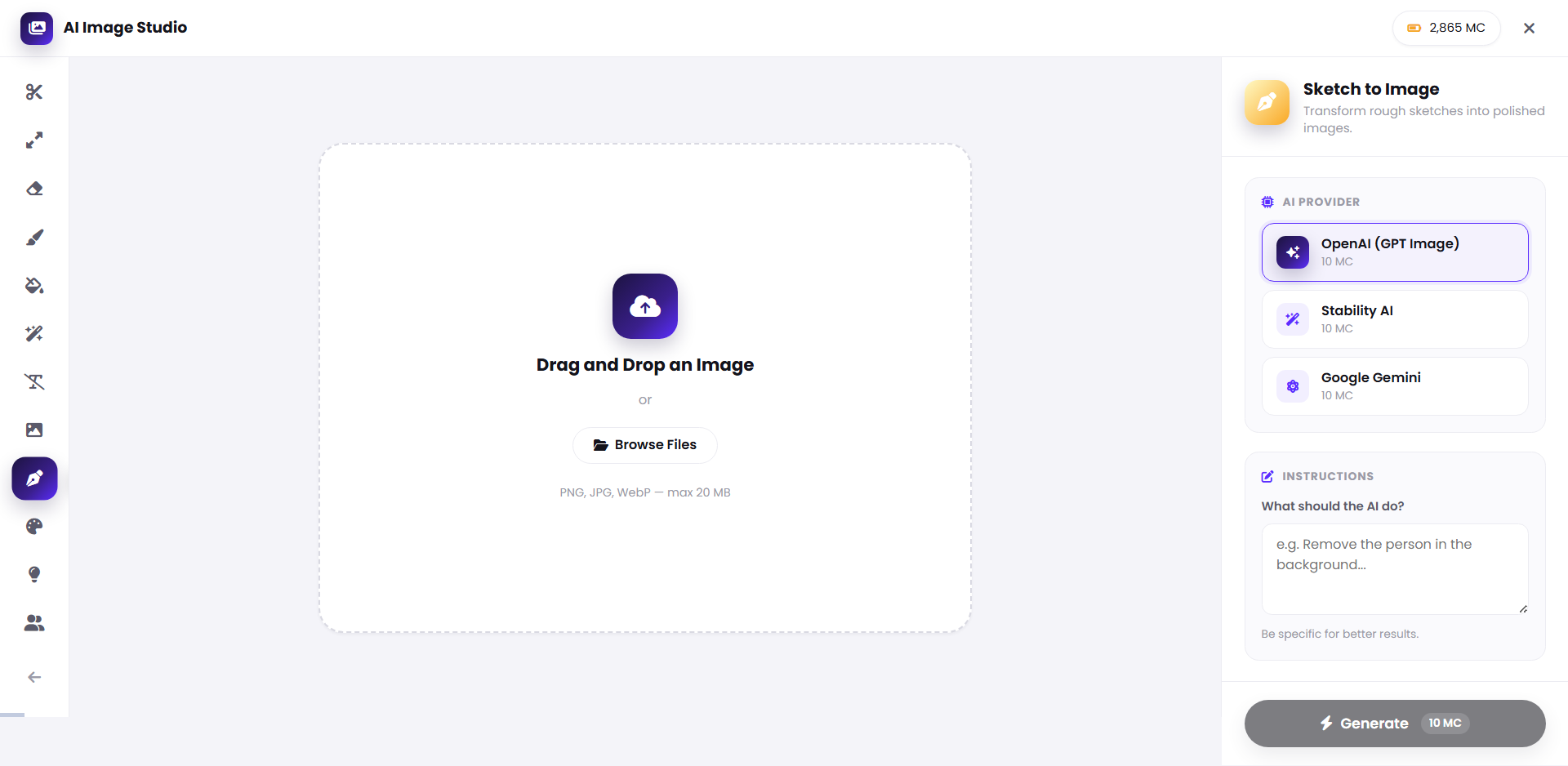 Sketch to Image interface