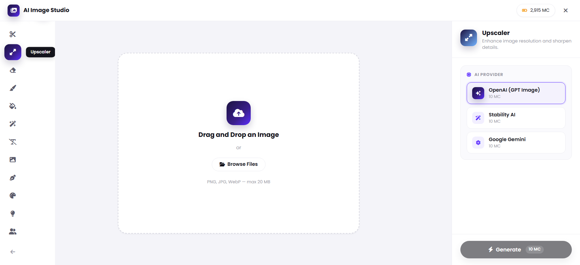 Upscaler interface