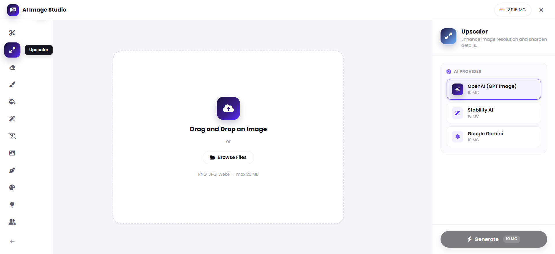 Upscaler interface