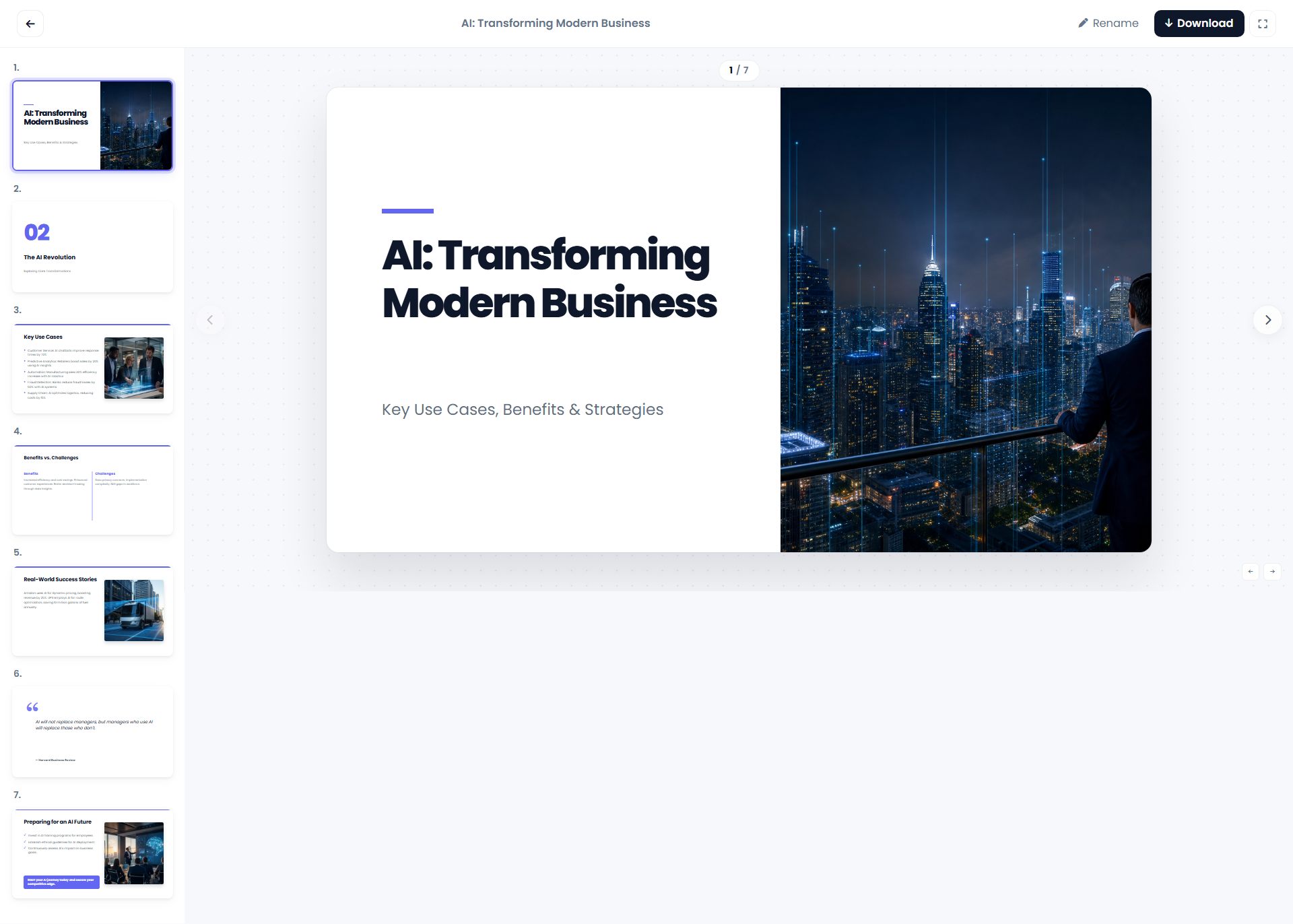 AI Presentation viewer