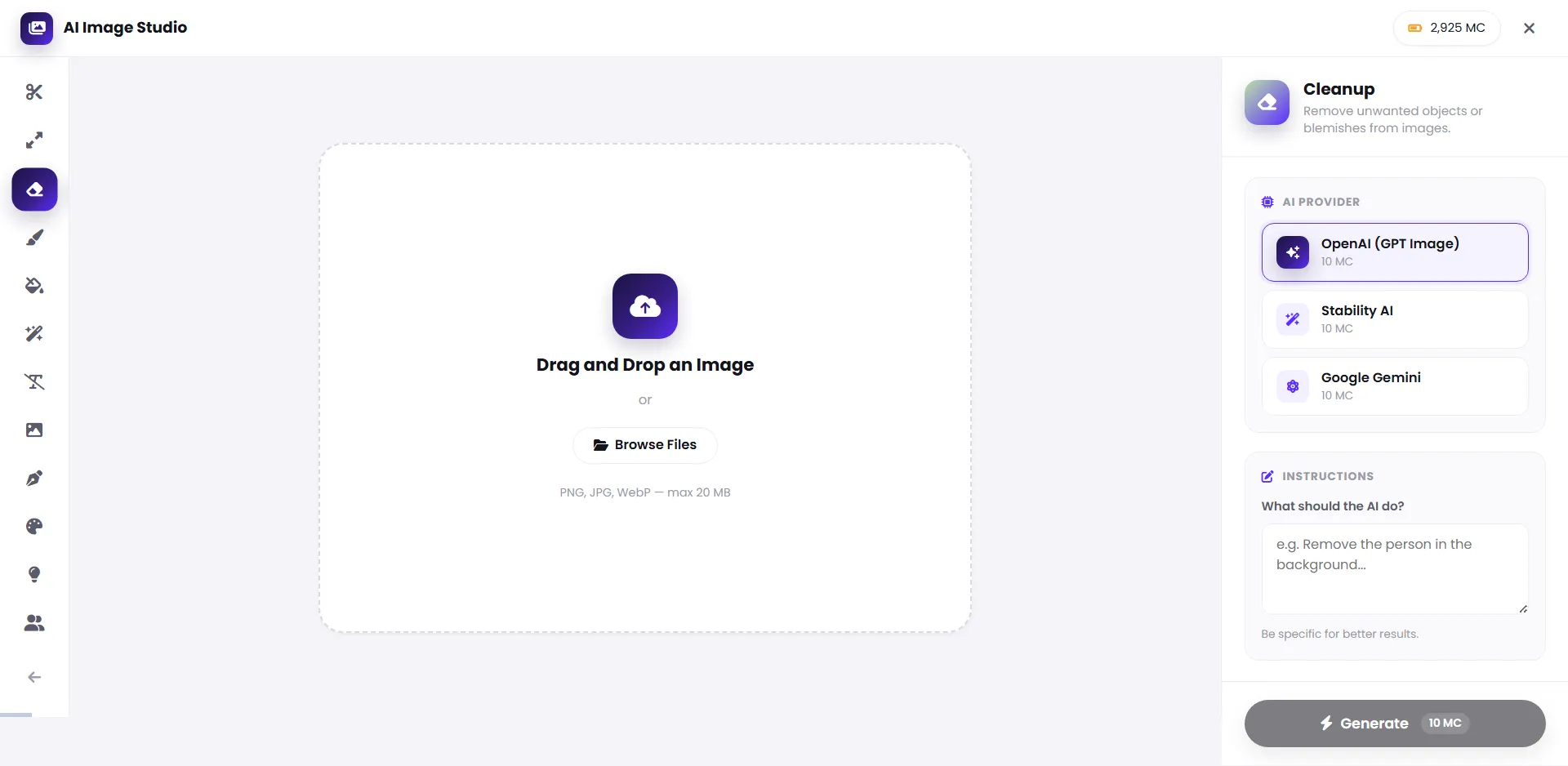 Cleanup interface
