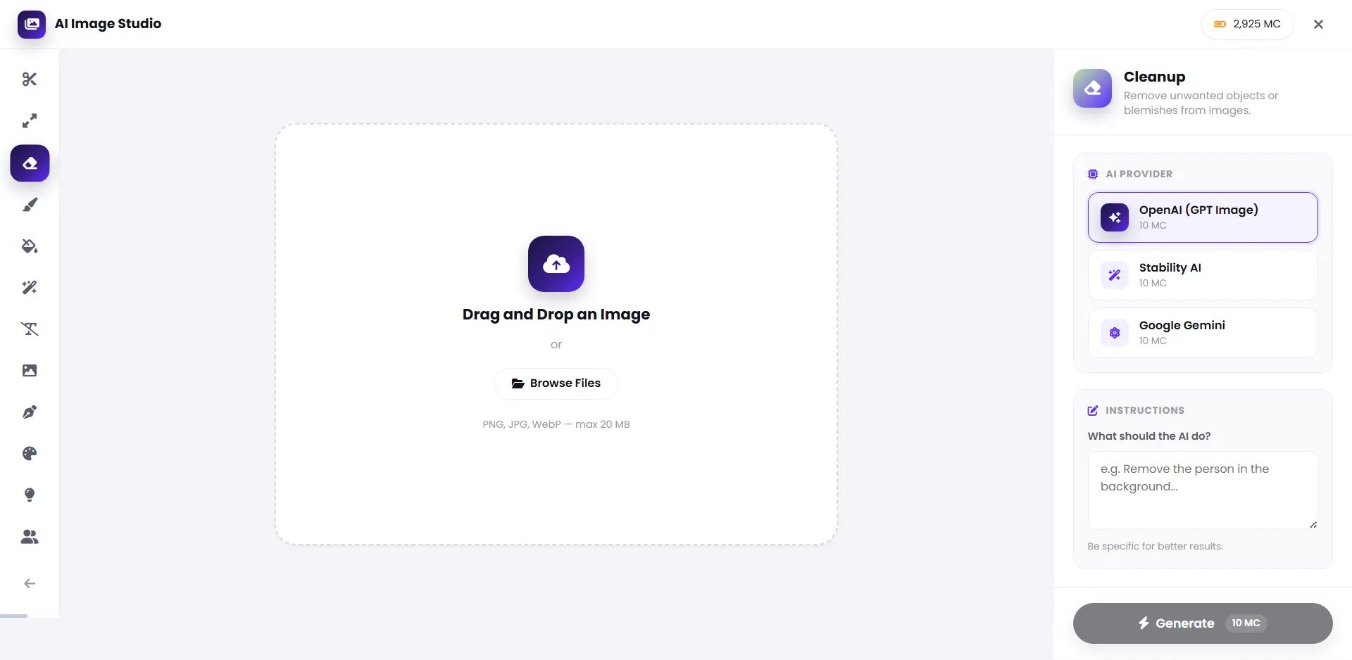 Cleanup interface
