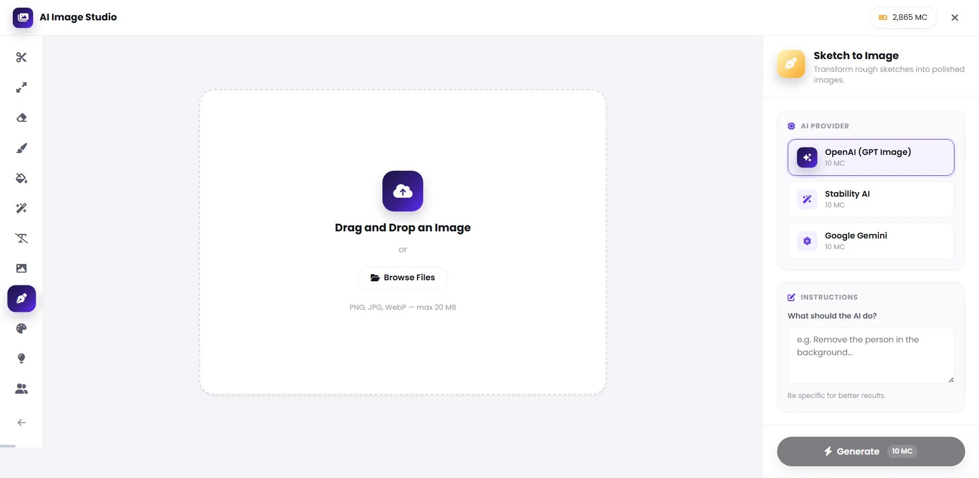 Sketch to Image interface