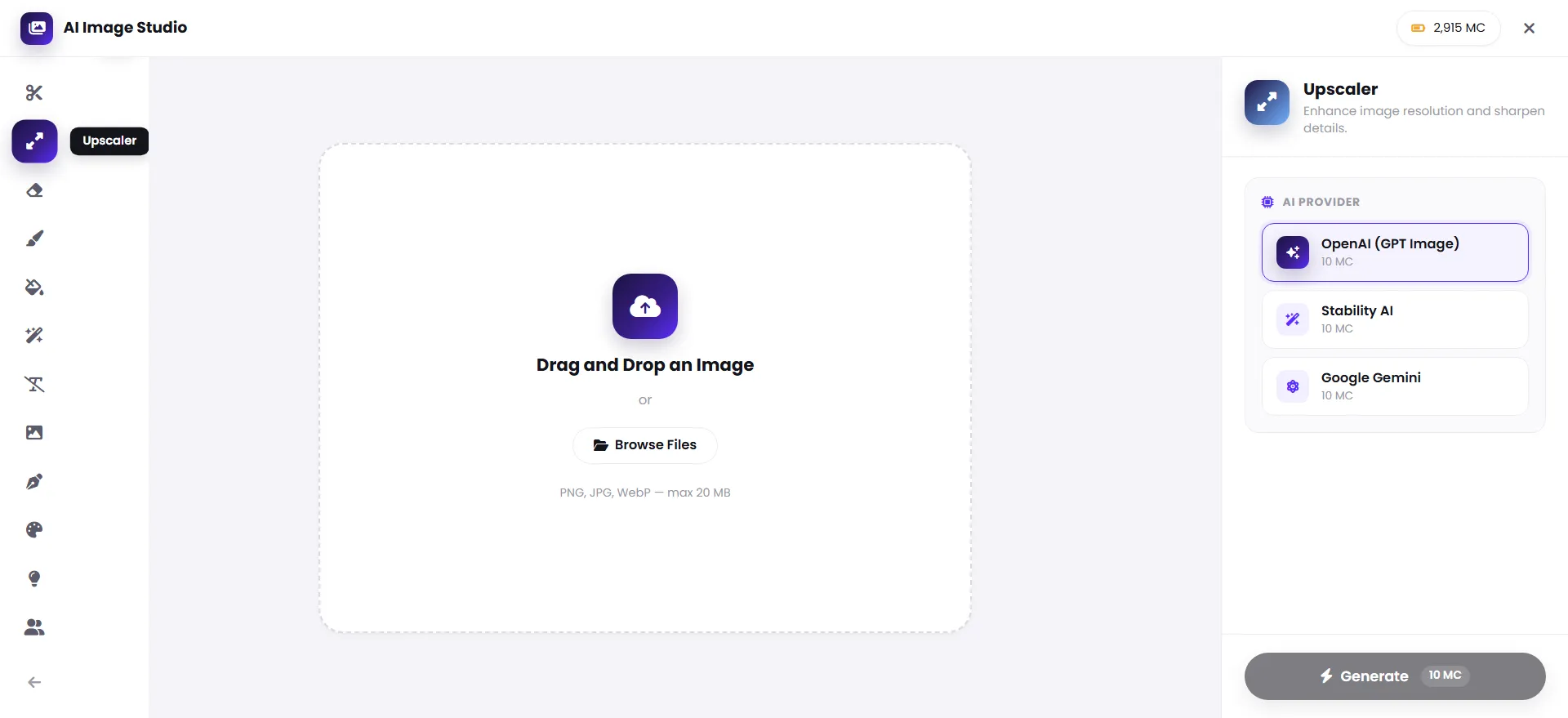Upscaler interface