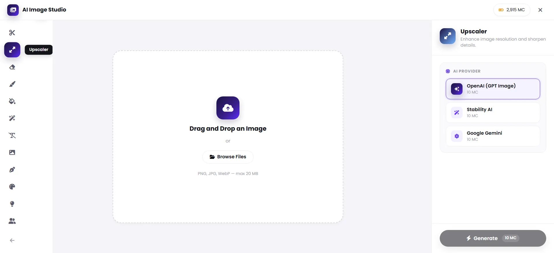 Upscaler interface