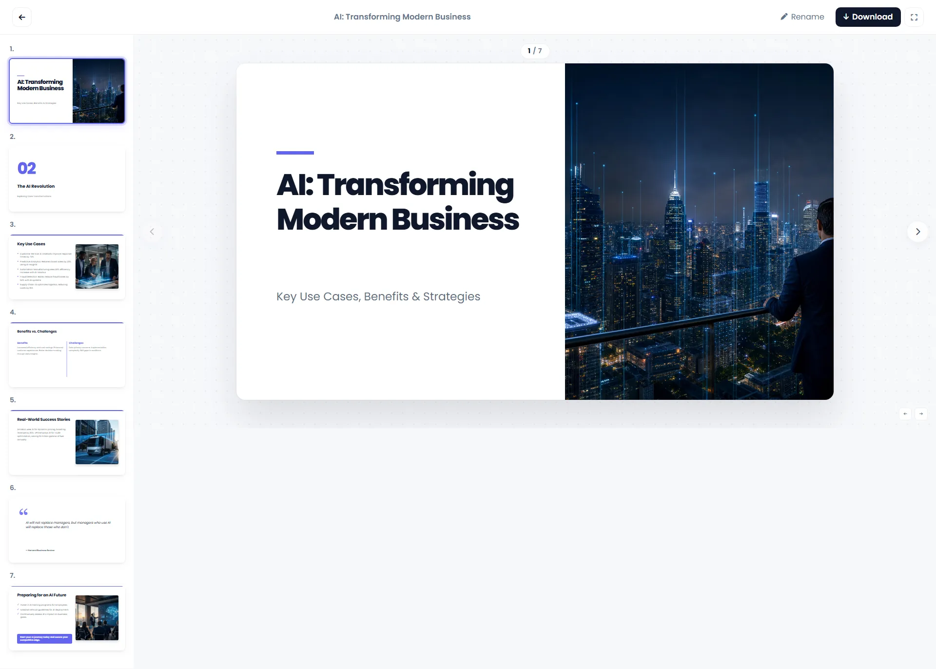 AI Presentation viewer