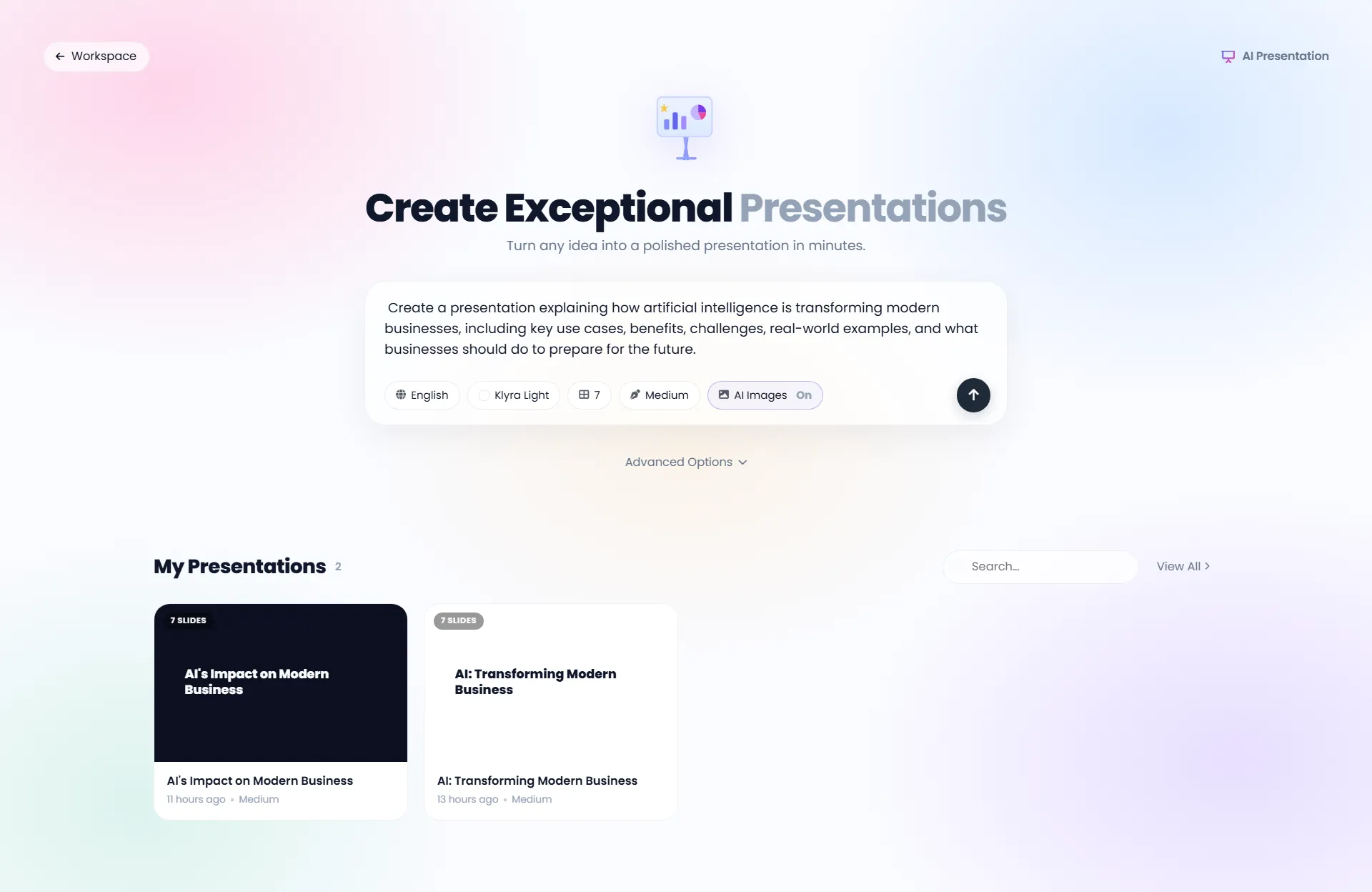 AI Presentation with AI Images
enabled
