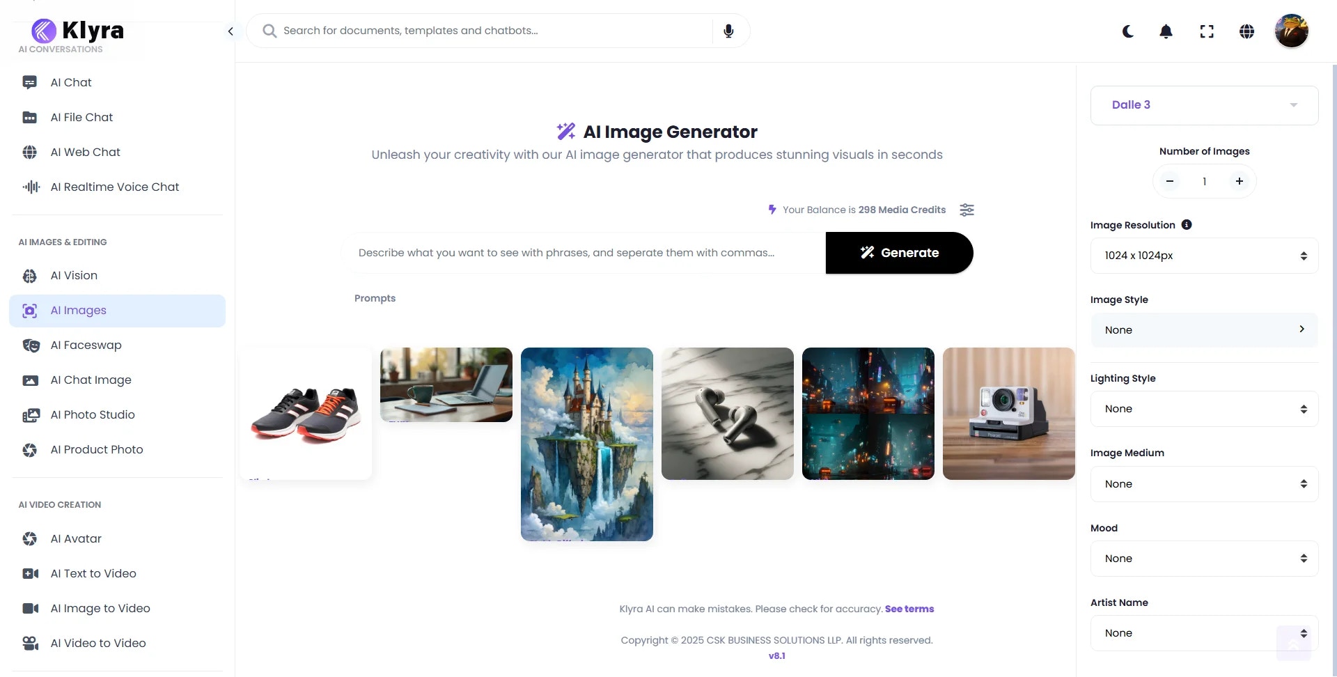 Klyra Ai Image Generator Web