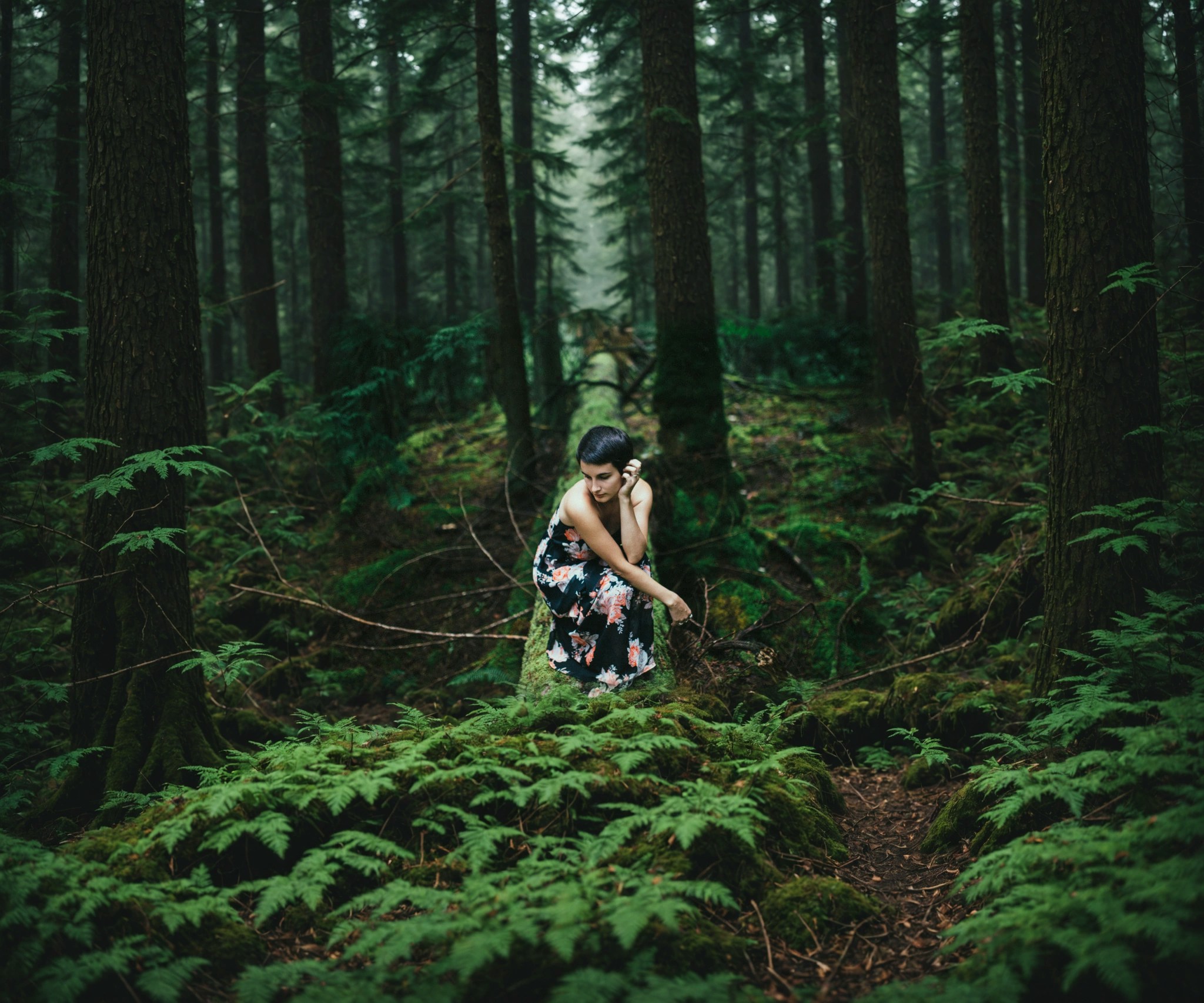 Klyra Ai Portrait Of Woman On A Tree Trunk Web