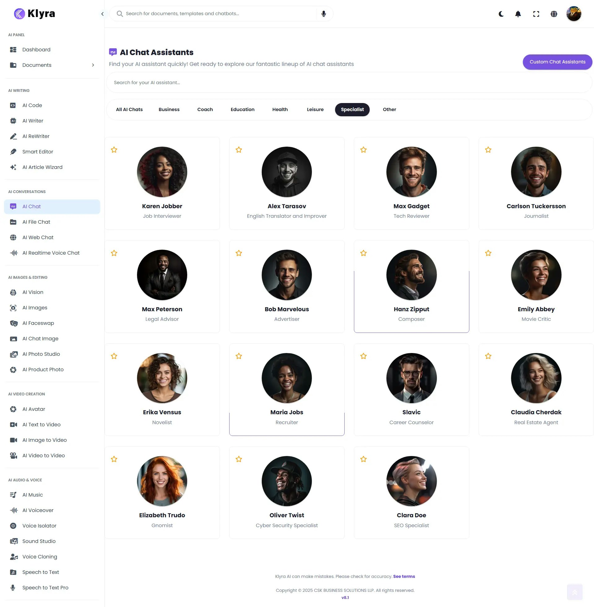 Klyra AI Chat Assistants Web