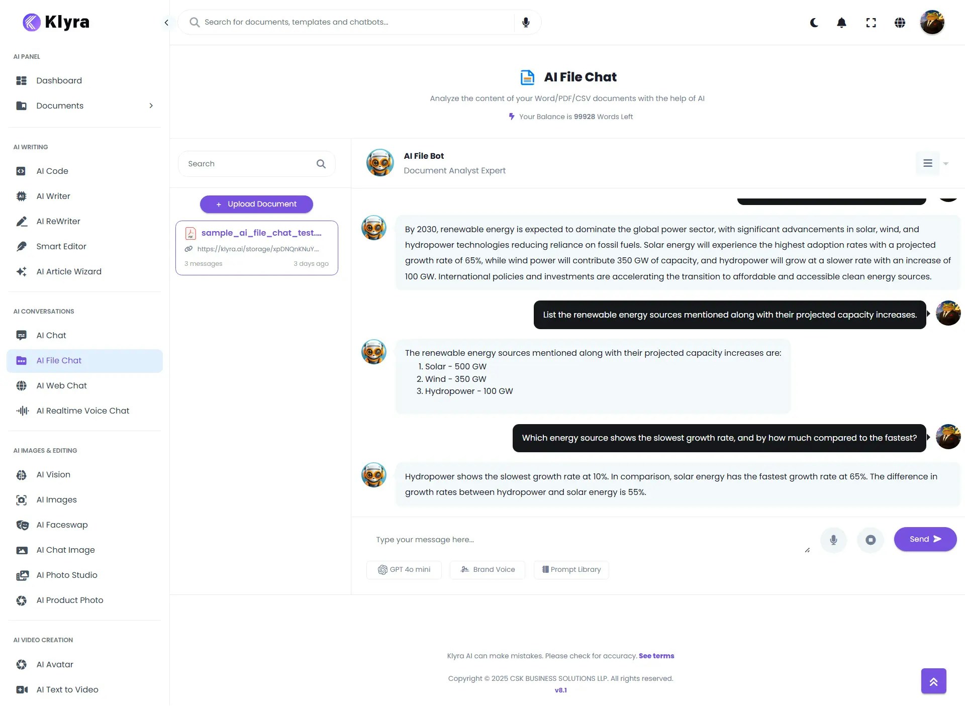 Klyra AI File Chat Web