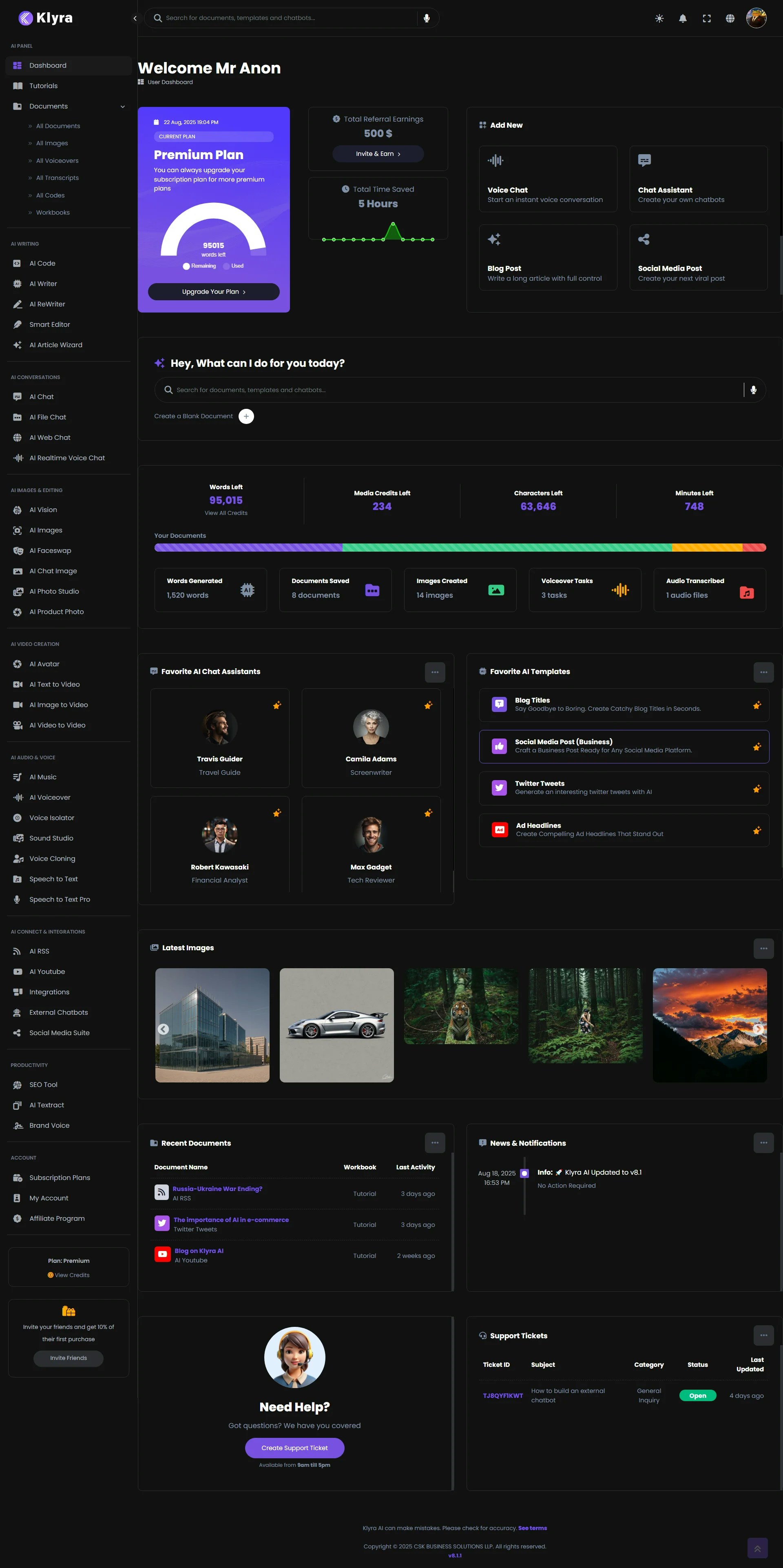 Klyra Ai Dashboard Dark Web