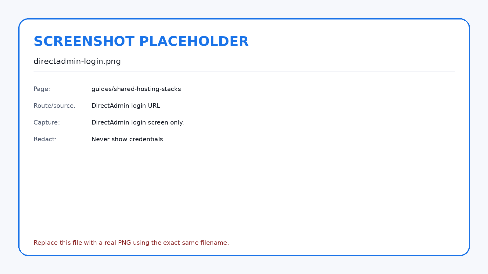 Open DirectAdmin from the service page and sign in with the hosting credentials.