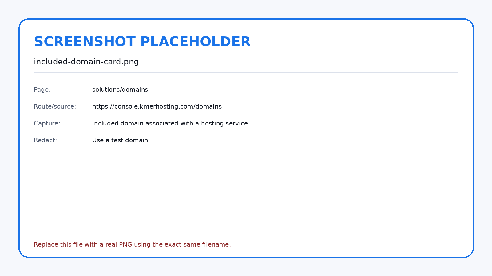 Included domains remain linked to the hosting service that granted them.