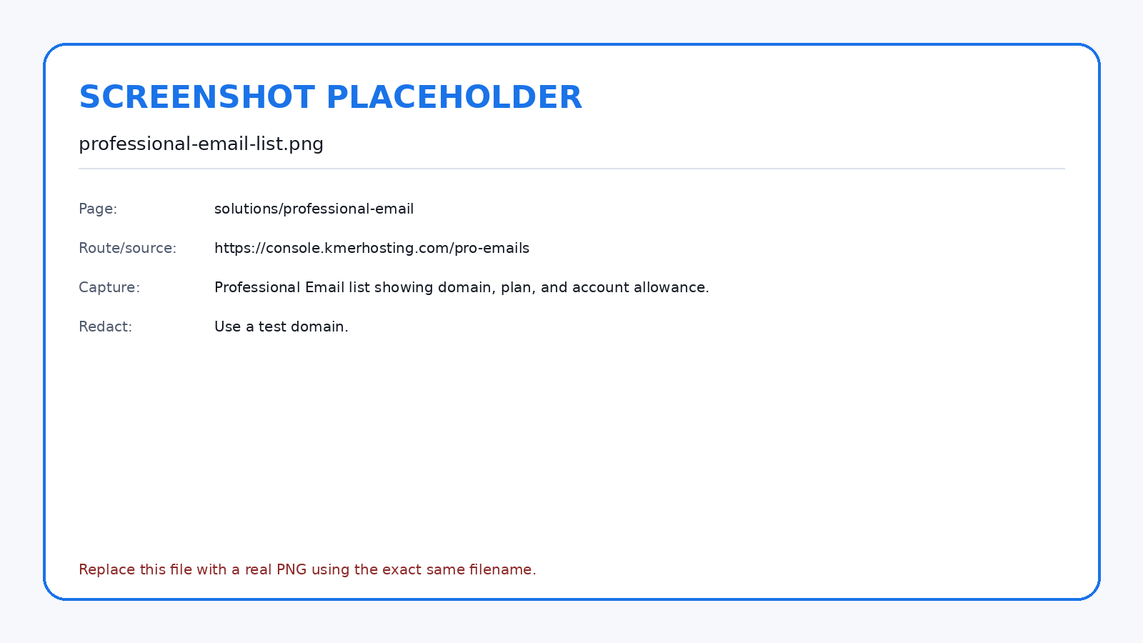Confirm the domain belongs to an active Shared Hosting plan before creating the mailbox.