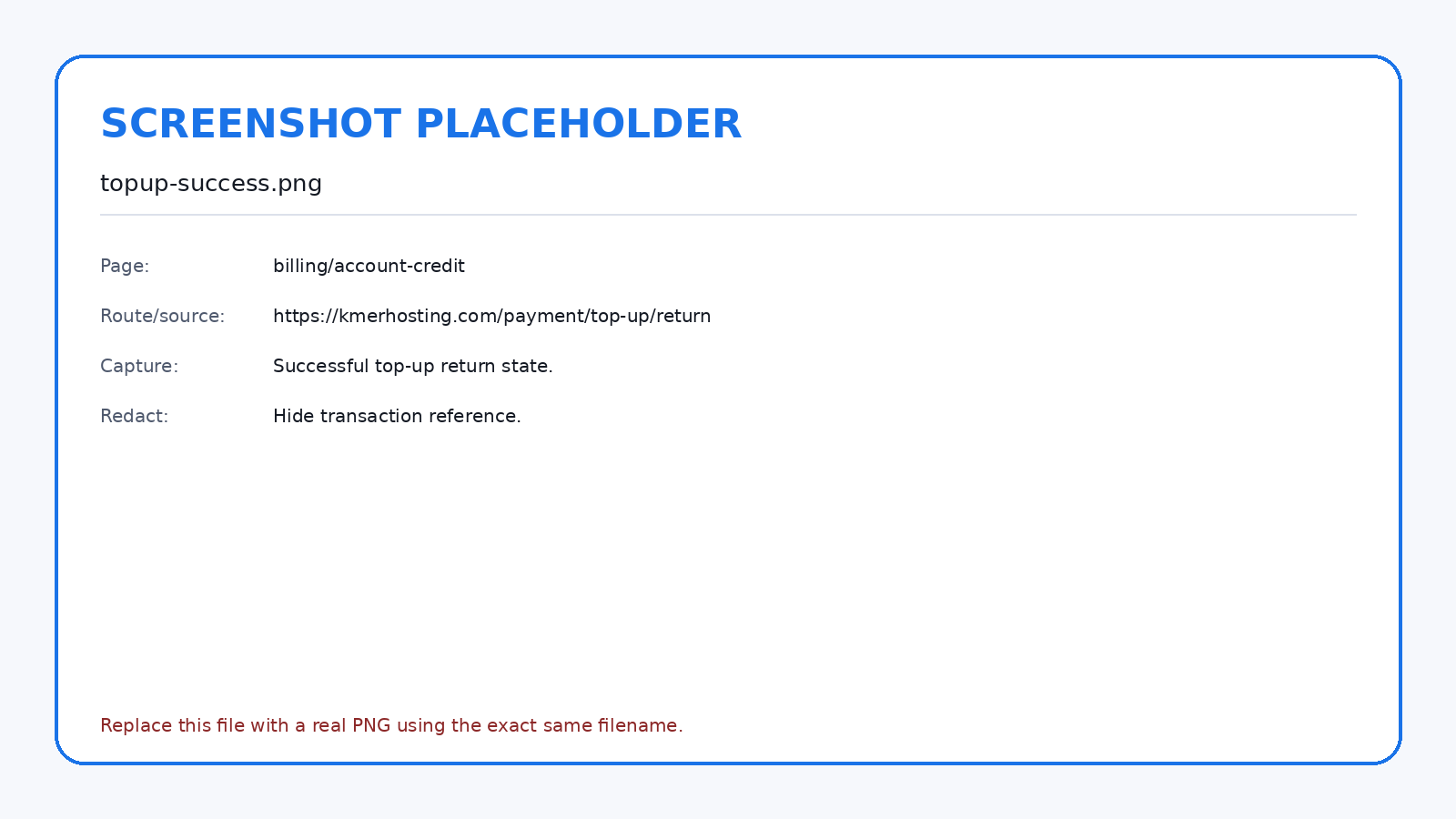A successful return page is not the only source of truth; wallet credit depends on confirmed payment state and webhook processing.
