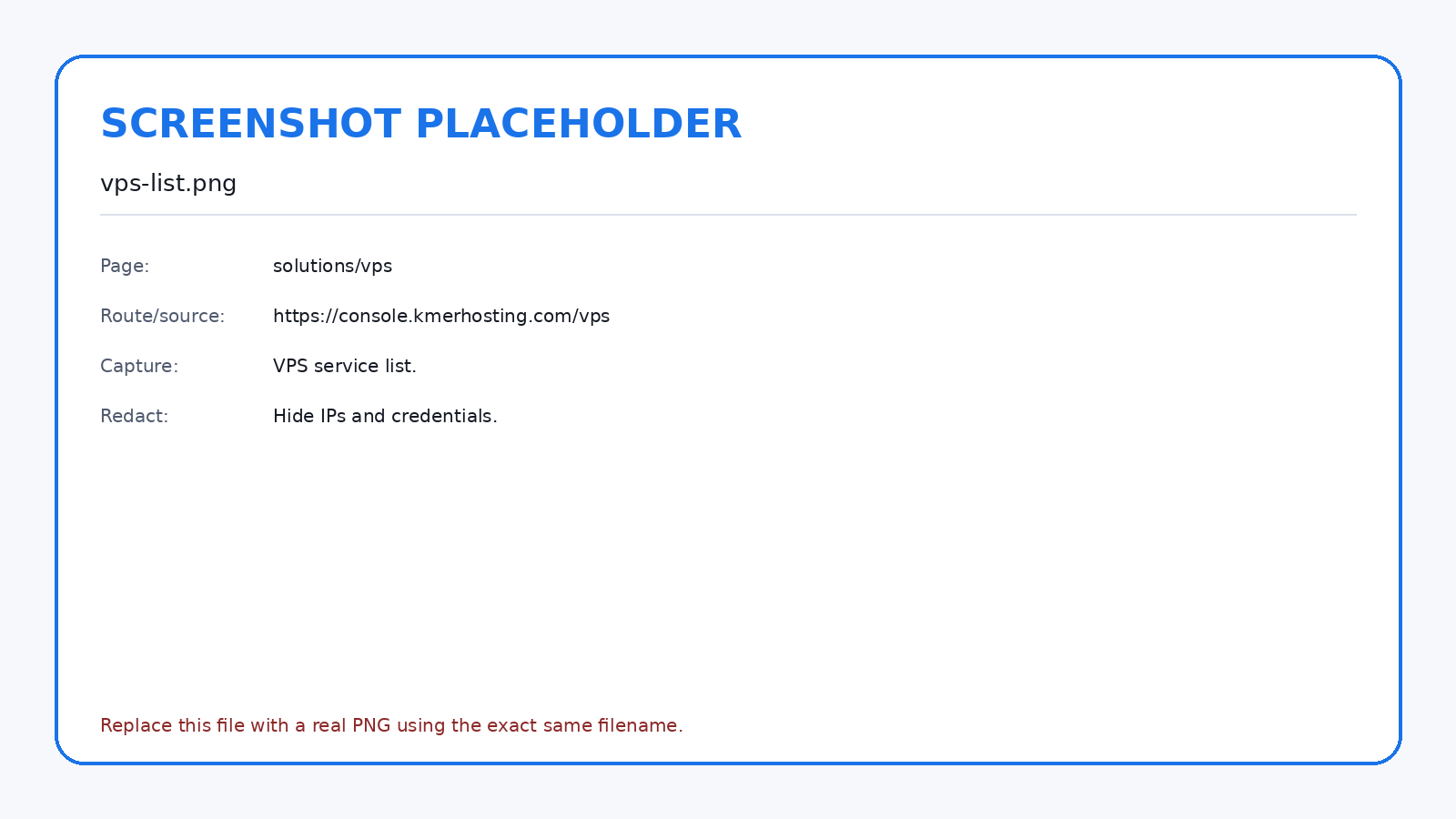 The VPS section lists the account servers and their operational state.