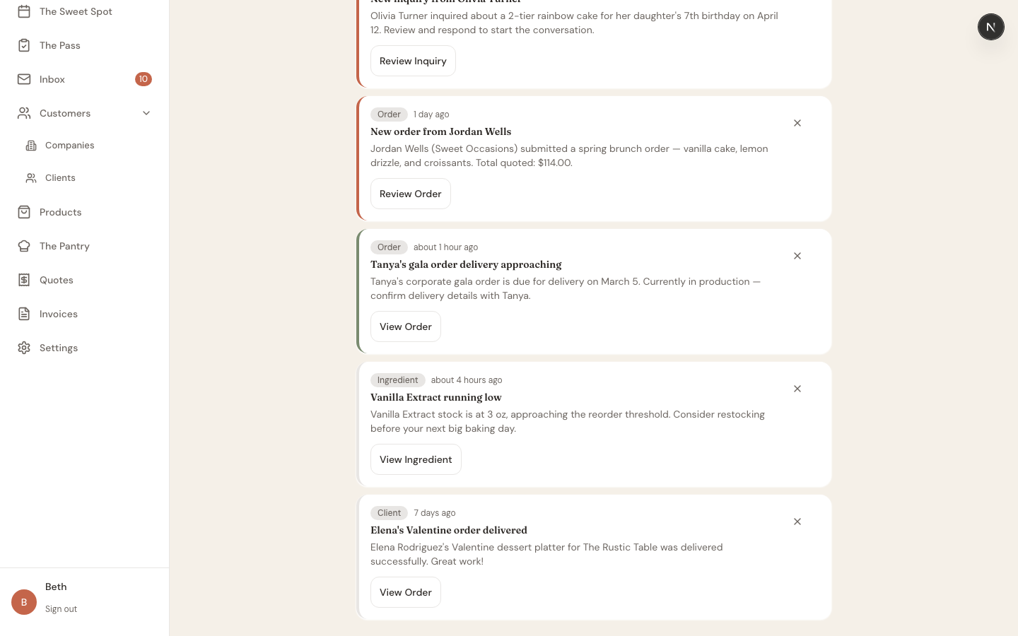 The Counter scrolled down showing additional activity cards and alerts