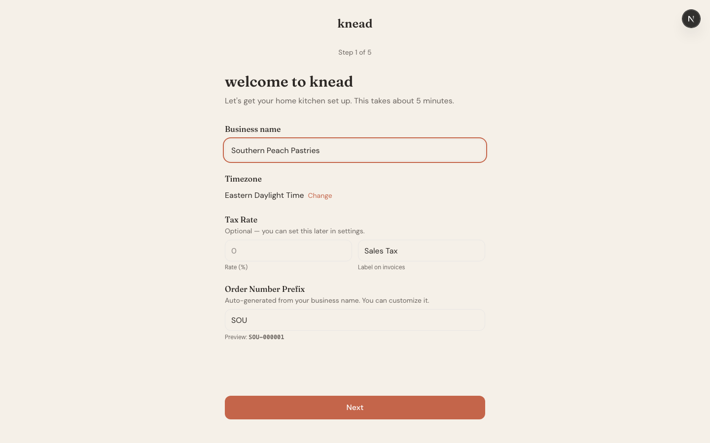 The Counter showing the daily briefing feed with order notifications, delivery reminders, and ingredient alerts