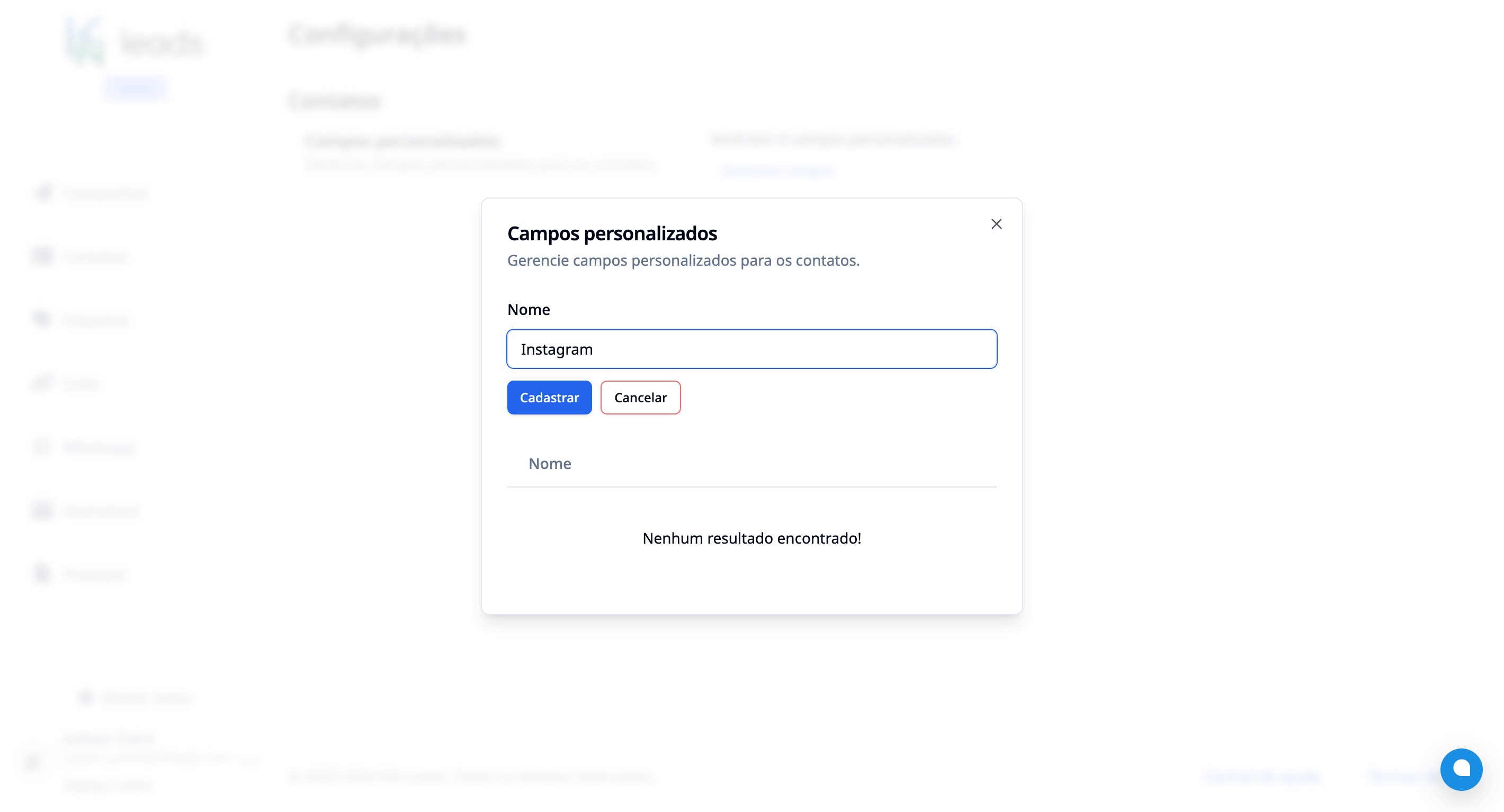 Registering contacts custom fields Light