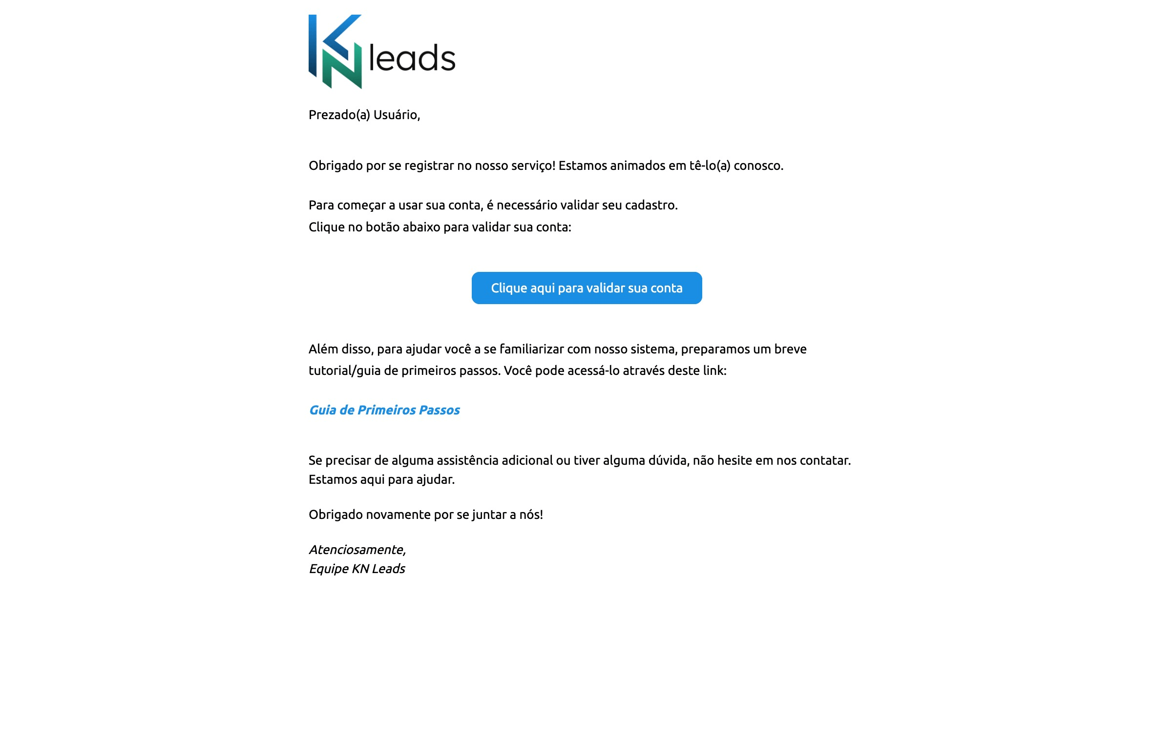 Confirmação de conta