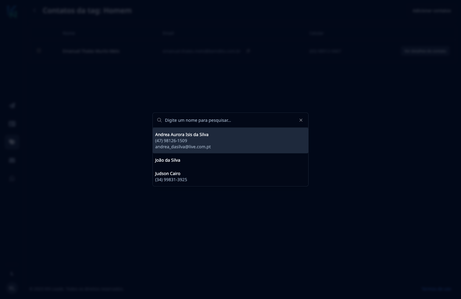 Add contact to label Dark