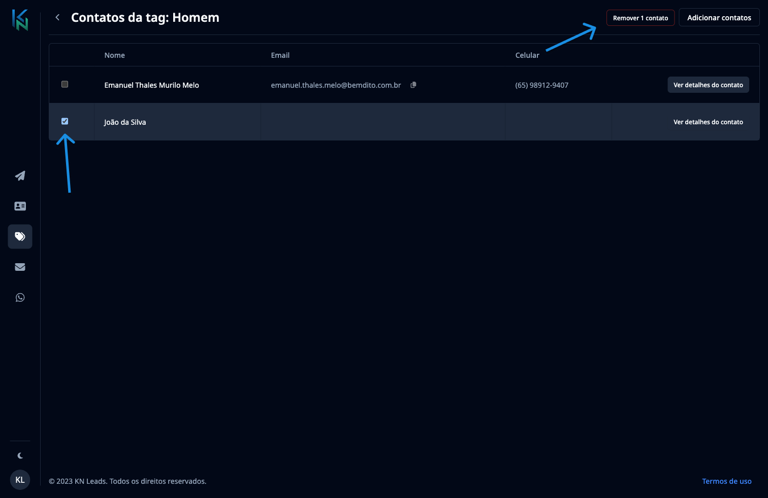Remove contact from label Dark