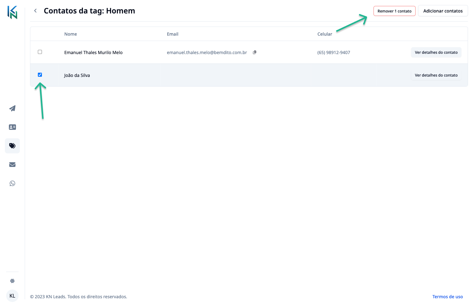 Remove contact from label Light