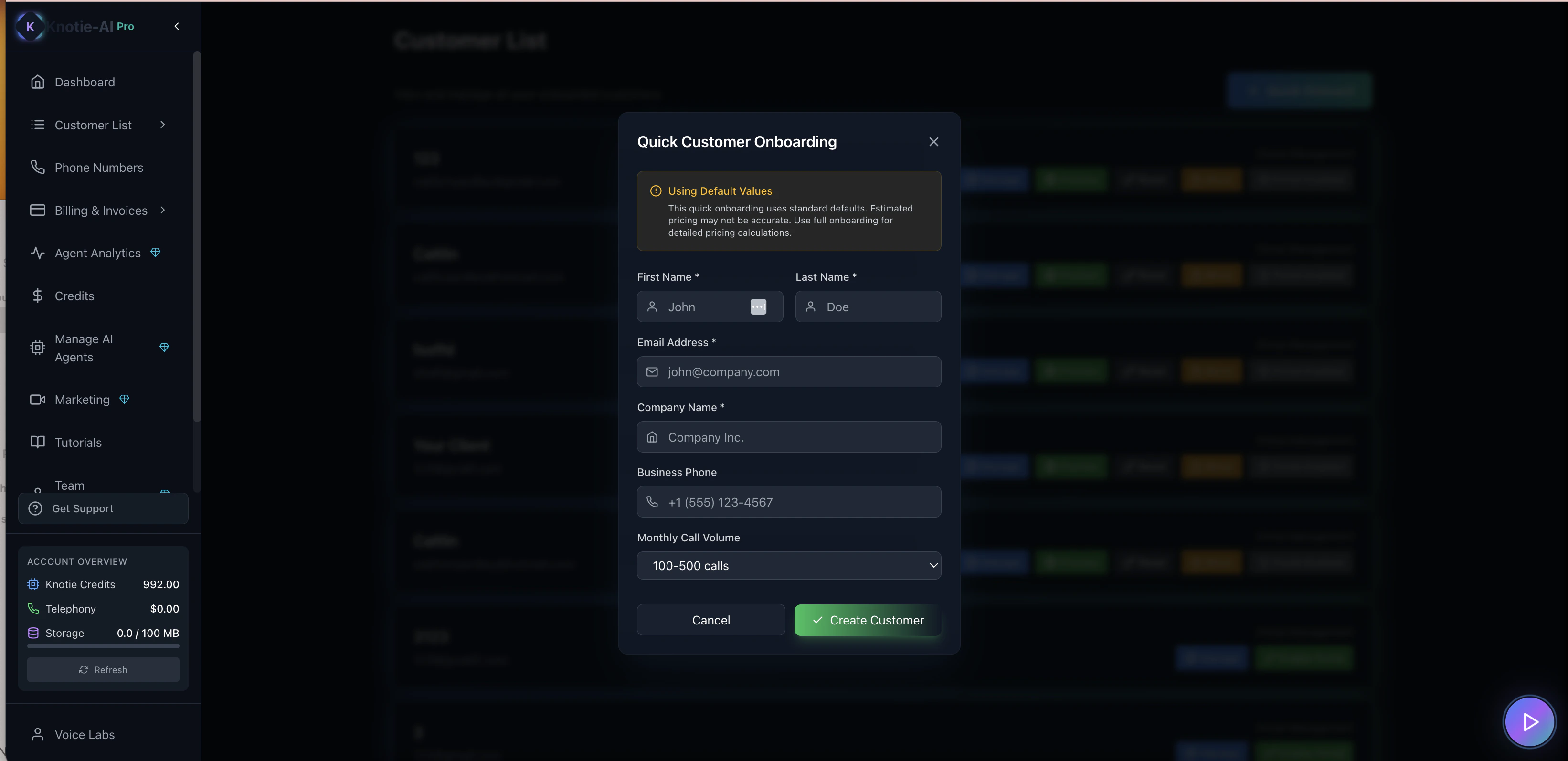 Knotie AI Pro Quick Onboard