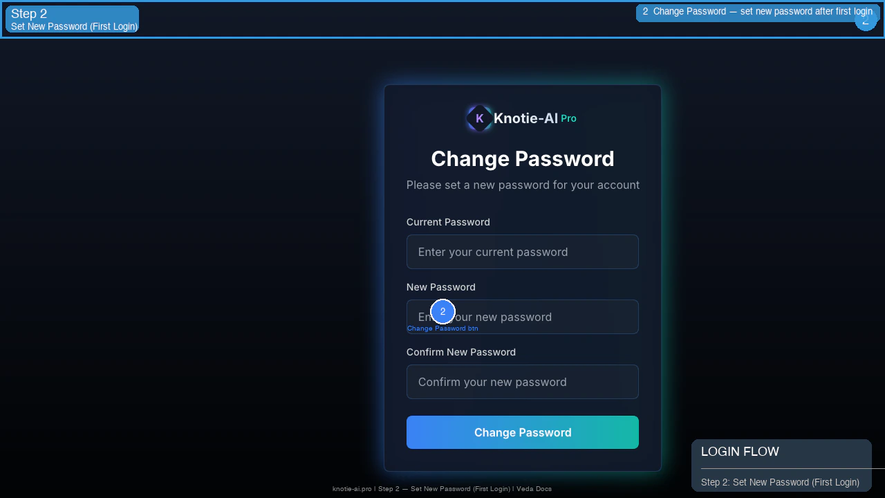 Change Password screen