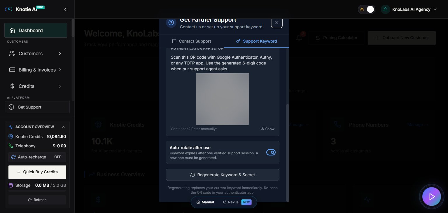 Support modal — Support Keyword tab with the Auto-rotate toggle turned ON.