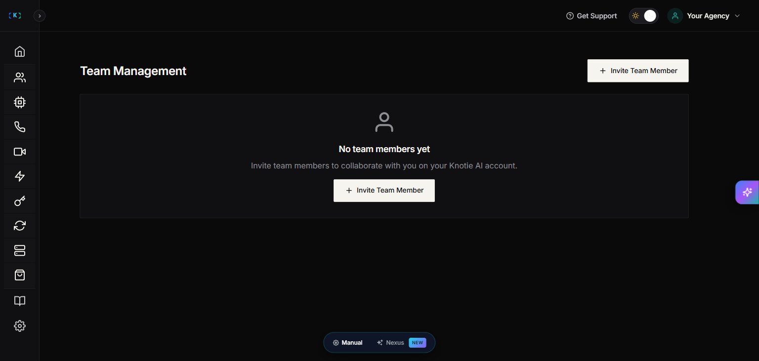 Team Management page with the "No team members yet" empty state and an Invite Team Member button in the header