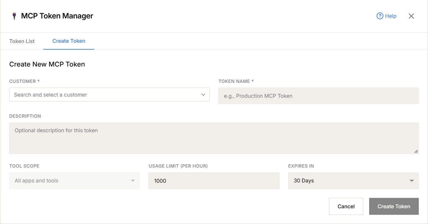 The Create Token tab in the MCP Token Manager