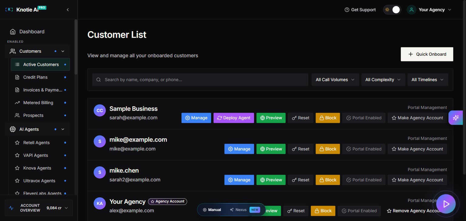 Customer List - Customers Tab