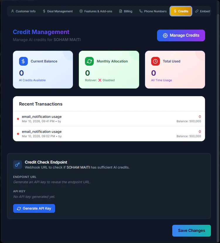 Credit History Table