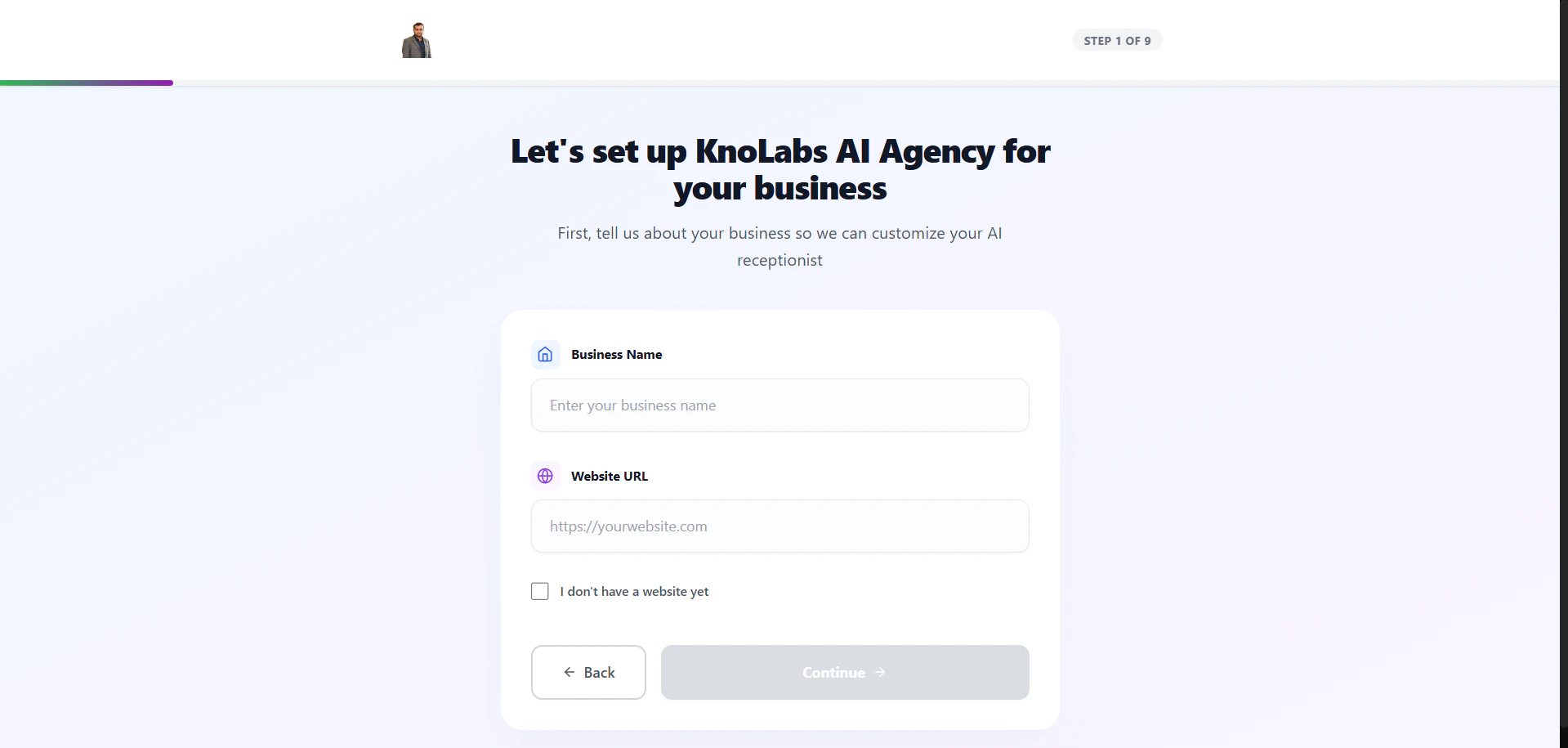 Step 1: Business Info