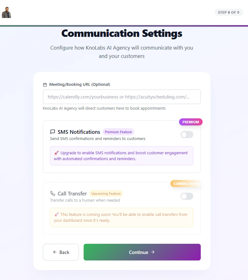 Step 8: Communication Settings